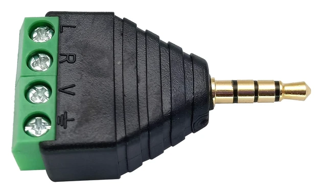 Alt view image 6 of 7 - 4 Pole 3.5mm Screw Terminal 3.5mm (1/8) Stereo TRRS Audio Male to AV 4 Pin Female Screw Terminal Double Track Headphone Balun Solderless Converter Adapter(5 Pack/Male)