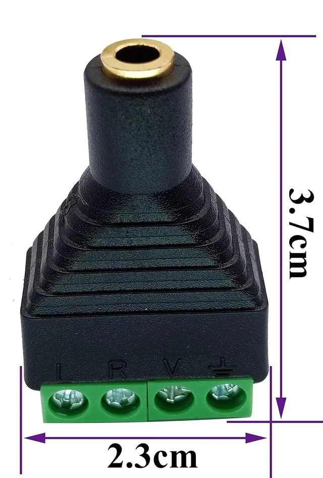 Alt view image 2 of 7 - 4 Pole 3.5mm Screw Terminal Stereo TRRS Audio Female to AV 4 Pin Screw Terminal Double Track Headphone Balun Solderless Converter Adapter (5 Pack)