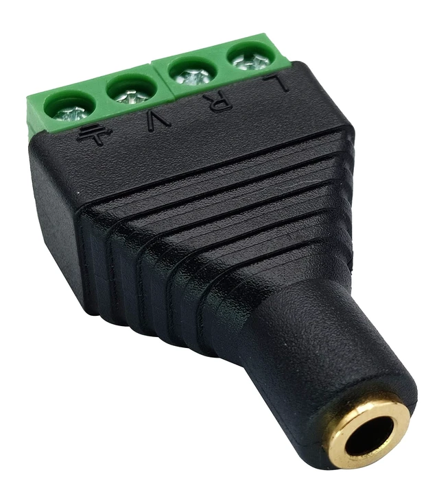 Alt view image 4 of 7 - 4 Pole 3.5mm Screw Terminal Stereo TRRS Audio Female to AV 4 Pin Screw Terminal Double Track Headphone Balun Solderless Converter Adapter (5 Pack)