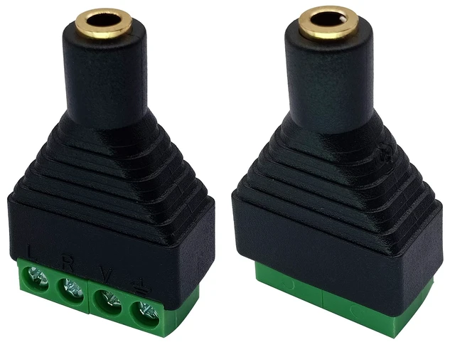 Alt view image 7 of 7 - 4 Pole 3.5mm Screw Terminal Stereo TRRS Audio Female to AV 4 Pin Screw Terminal Double Track Headphone Balun Solderless Converter Adapter (5 Pack)