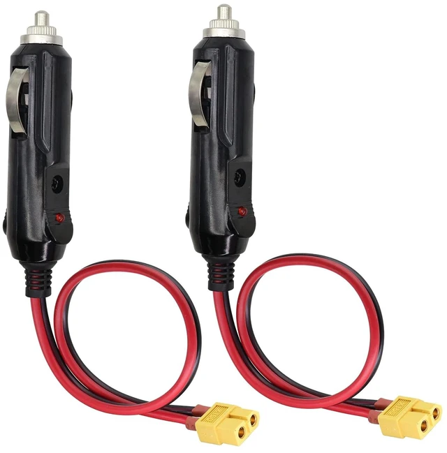 Main image of (2Pack 16AWG XT60 to Cigarette Lighter Cable,12V Cigarette Lighter Male Plug to XT60 Female Adapter Extension Cable Compatible for Freestyle FPV Drones Battery Charging Cable.(0.3m/1ft-F)
