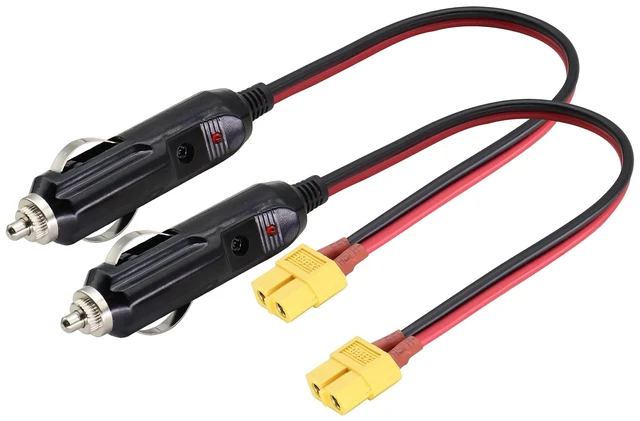 Alt view image 5 of 7 - (2Pack 16AWG XT60 to Cigarette Lighter Cable,12V Cigarette Lighter Male Plug to XT60 Female Adapter Extension Cable Compatible for Freestyle FPV Drones Battery Charging Cable.(0.3m/1ft-F)