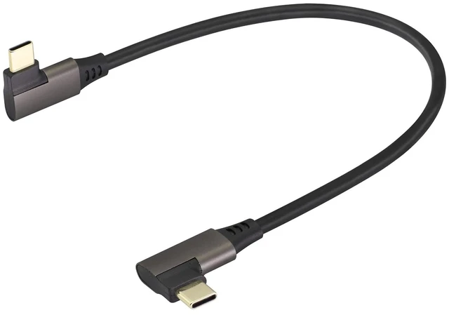 Main image of 90 Degree USB 3.1 Type C Cable Right & Left Angled 3.1 USB Type C Male 4K@60Hz Gen 2 Extension Cable Supports Charging,Data,Audio,Video Cable for Laptop & Tablet & Mobile Phone.(0.3M/1Ft)