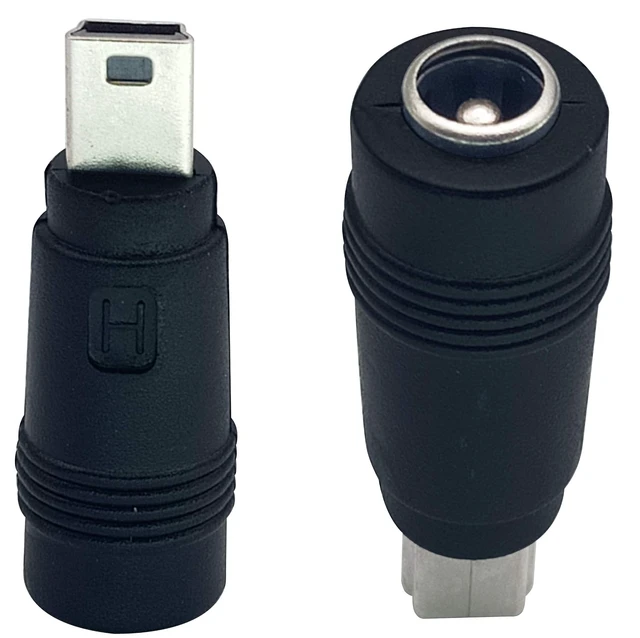 Alt view image 4 of 7 - USB Mini DC Power Adapter, 2-Pack, Black, Mini USB 2.0 Male Jack