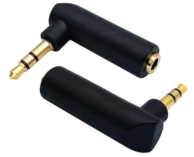 Main image of 3.5mm Jack Adapter 90 Degree Right Angled 3 Poles 3.5mm TRS Audio Stereo Male to Female Connector Extension Adapter(2 Pack/3 Pole)