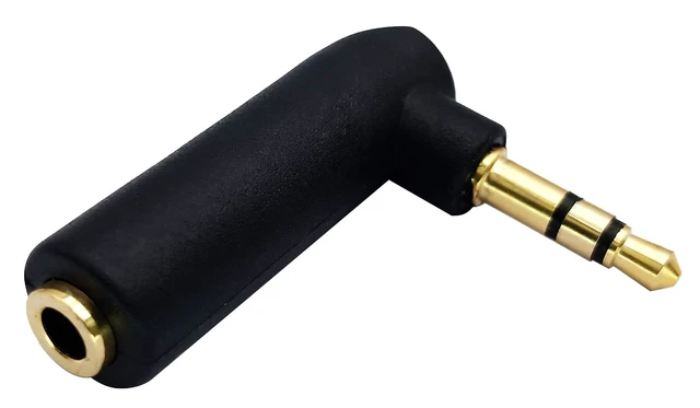 Alt view image 4 of 7 - 3.5mm Jack Adapter 90 Degree Right Angled 3 Poles 3.5mm TRS Audio Stereo Male to Female Connector Extension Adapter(2 Pack/3 Pole)