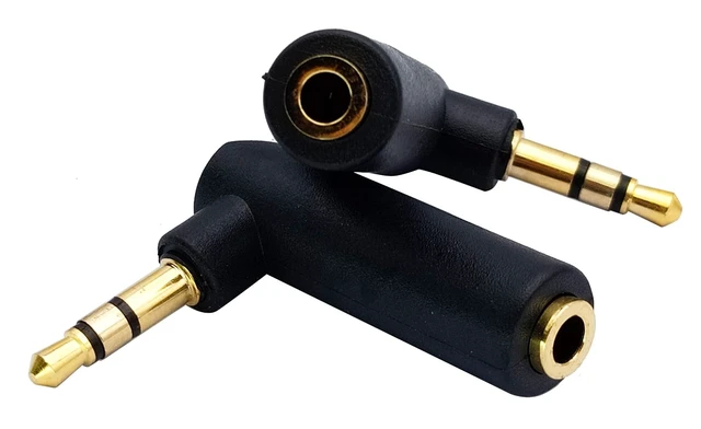 Alt view image 7 of 7 - 3.5mm Jack Adapter 90 Degree Right Angled 3 Poles 3.5mm TRS Audio Stereo Male to Female Connector Extension Adapter(2 Pack/3 Pole)