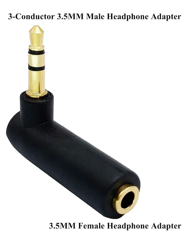 Alt view image 3 of 7 - 3.5mm Jack Adapter 90 Degree Right Angled 3 Poles 3.5mm TRS Audio Stereo Male to Female Connector Extension Adapter(2 Pack/3 Pole)