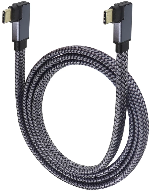 Main image of Flat Right Angled USB C to USB C Cable, 90 Degree 10Gbps 4K@60Hz PD 60W USB 3.1 Gen2 Male to Male Charging Cord,USB 3.1 Type-C Cable for Tablet, Phone and More Type-C Devices(1M-M/M)