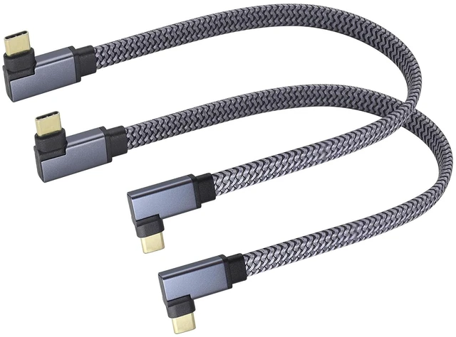 Main image of 2Pack Right Angled USB 3.1 Type c to Type C 10Gbps Connector Cable 60W&3A 90 Degree Left Angle Type C 3.1 USB Male Fast Charging 4K Display Short Flat Cable for Laptop&Mobile Phone.(0.3M-M/M)