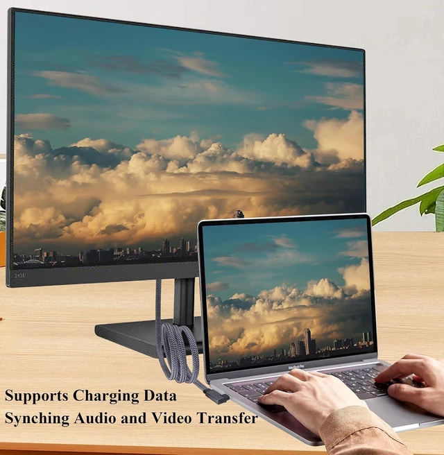 Alt view image 6 of 7 - 2Pack Right&Left Angle USB Type C 3.1 Flat Braided Cable,60W 3A 90 Degree Tpye C USB 3.1 Gen2 Male Fast Charging,Data,Audio,Video Cable for MacBook,Phone &More Type-C Devices(1M-M/M)
