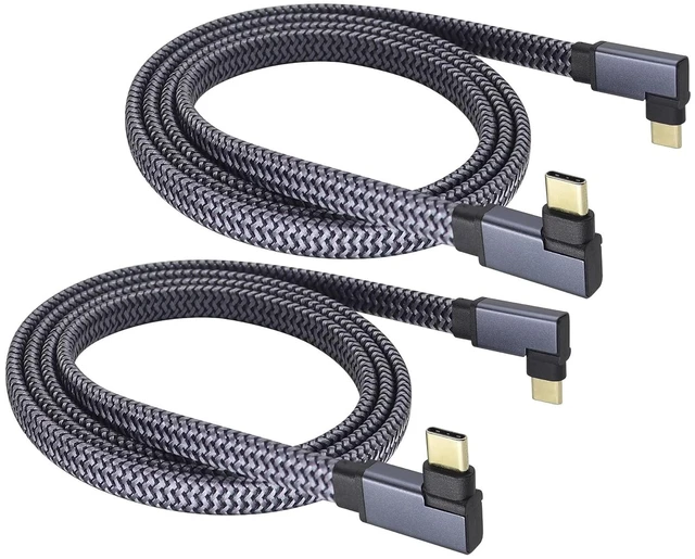Main image of 2Pack 90 Degree USB-C 3.1 to USB C 60W Power Delivery Cable Right Angle Type C 3.1 Gen 2 Cord 10Gbps Data Sync 3A PD Fast Charge Cord Compatible for MacBook,Pixelbook,Galaxy S20,SSD(1M-M/M)