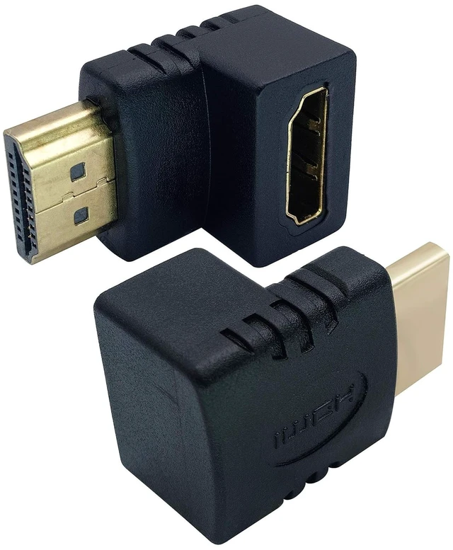 Main image of 270 Degree HDMI Adapter Right Angle Gold Plated 19 Pin HDMI Male to Female Coupler Connector for 3D and 4K Ultra HD TV Stick HDMI Cable Extension Converter(2 Pack-Down)