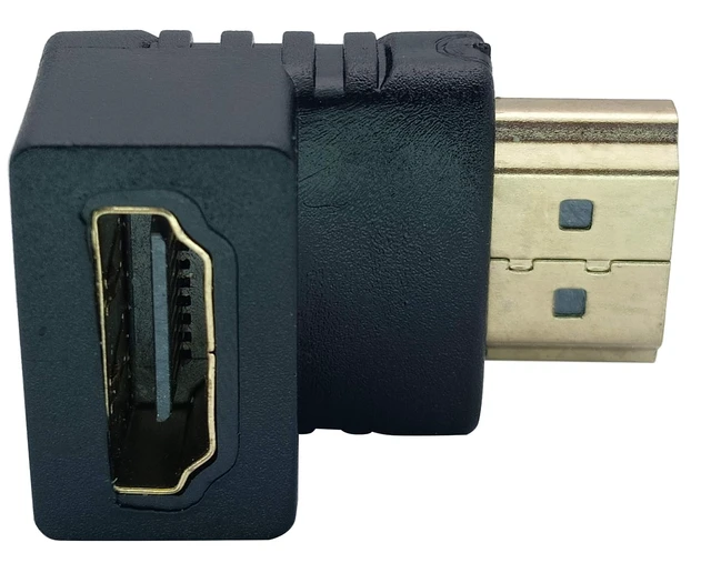 Alt view image 7 of 7 - 270 Degree HDMI Adapter Right Angle Gold Plated 19 Pin HDMI Male to Female Coupler Connector for 3D and 4K Ultra HD TV Stick HDMI Cable Extension Converter(2 Pack-Down)