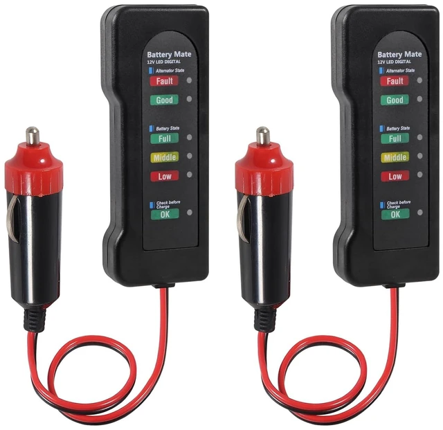 Main image of 2PACK Car Battery Tester 6 LED Indicators Digital 12V Multi Functions Alternator Tester for Car Motorbike