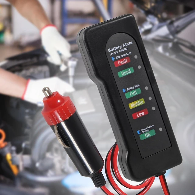 Alt view image 6 of 7 - 2PACK Car Battery Tester 6 LED Indicators Digital 12V Multi Functions Alternator Tester for Car Motorbike