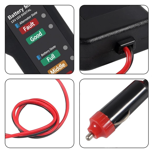 Alt view image 5 of 7 - 2PACK Car Battery Tester 6 LED Indicators Digital 12V Multi Functions Alternator Tester for Car Motorbike