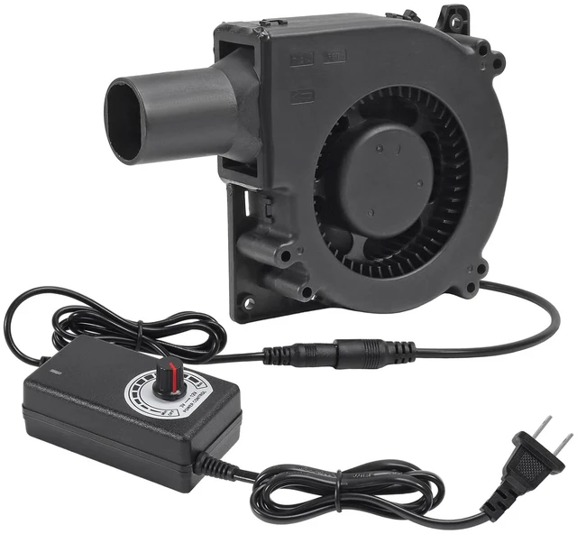 Main image of 120mm 12V BBQ Blower Fan,120mm x 32mm Dual Ball Blower Fan 12V with 110v - 240v AC Plug Variable Speed Controller for Ventilation,Outdoor Barbecues Fire Bellow, Camping Cooking DIY Cooling Projects