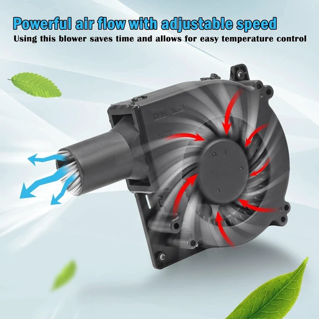 Alt view image 5 of 7 - 120mm 12V BBQ Blower Fan,120mm x 32mm Dual Ball Blower Fan 12V with 110v - 240v AC Plug Variable Speed Controller for Ventilation,Outdoor Barbecues Fire Bellow, Camping Cooking DIY Cooling Projects