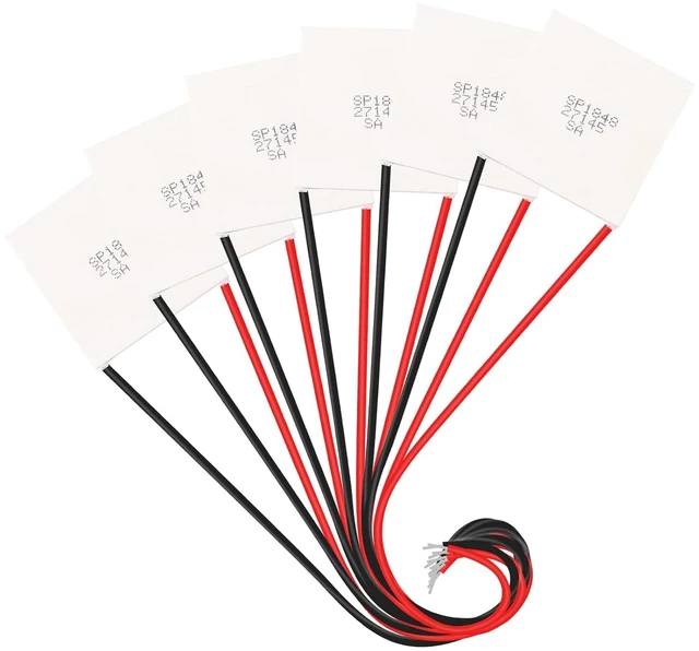 Alt view image 2 of 6 - 6PCS SP1848-27145 Peltier TEG Module Heatsink Semiconductor Thermoelectric Generator Cooler Cooling Power Plate Module 40 x 40 mm 150