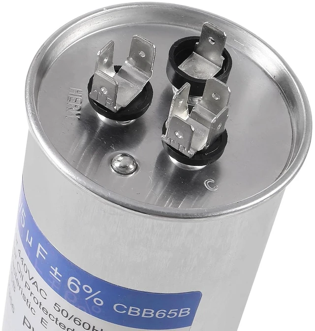 Alt view image 3 of 6 - 2PACK 70+5uF 70/5MFD ±6% 370V/440V CBB65 Dual Run Circular Start Capacitor for AC Motor Run or Fan Start or Condenser Straight