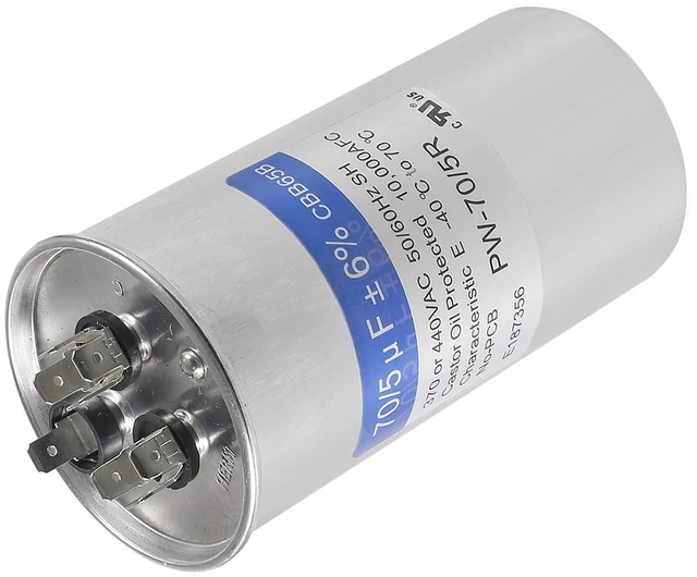 Alt view image 4 of 6 - 2PACK 70+5uF 70/5MFD ±6% 370V/440V CBB65 Dual Run Circular Start Capacitor for AC Motor Run or Fan Start or Condenser Straight
