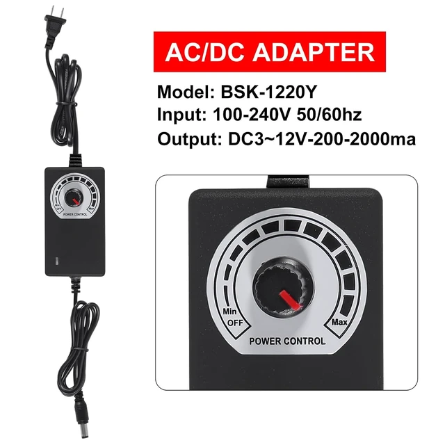 Alt view image 3 of 7 - 1 Set PC Fans 120mm (120mm x 32mm) with Variable Speed Controller 3V to 12V, Axial Computer Fan with AC Plug 110V 120V 220V, Vent Fan for PC Cooler Biltong Box Cabinet Receiver Xbox DVR