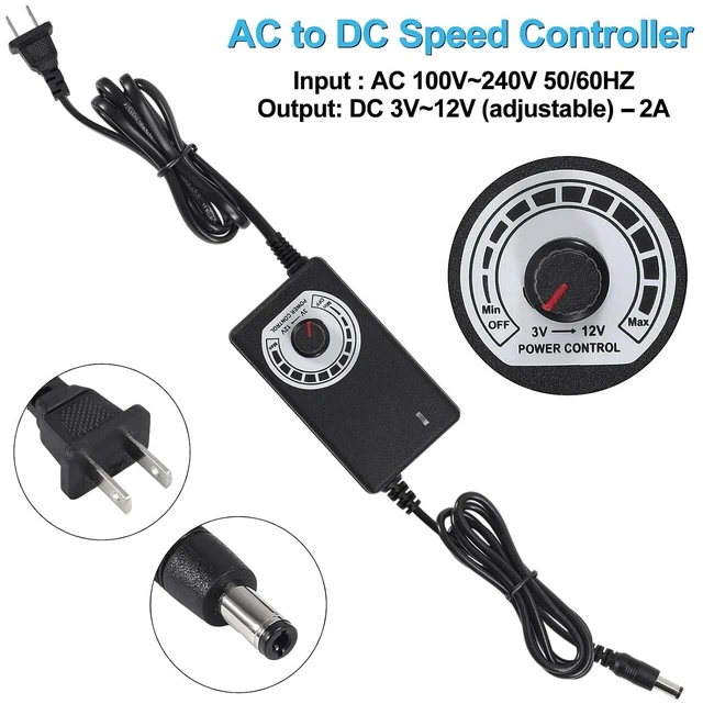 Alt view image 3 of 7 - 97mm x 33mm 9733 12V Dual Ball BBQ Blower Fan Air with 110V - 240V AC Plug Variable Speed Controller for Ventilation,Outdoor Barbecues Fire Bellow, Camping Cooking DIY Cooling Projects