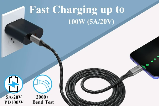 Alt view image 5 of 7 - USB4 Cable 40Gbps Data Transfer USB Type C Male to USB-C Cable (20V, 5A) Charging Supports 5K&60hz or Double 4K Display Thunderbolt 3 Cable for Hub,Apollo,eGpu,MacBook,Dell,Grey(1.2m/4ft)