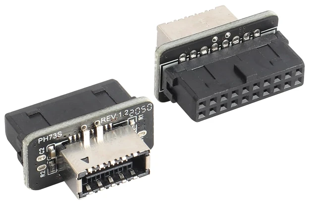 Main image of 2Pack USB 3.0 19 Pin Header to USB 3.1 Type-E 20 Pin Header Front Panel Adapter USB 3.0 19 Pin Female to 20 pin Type E 3.1 Female Front Panel Header Connector for Computer Motherboard.(19Pin)