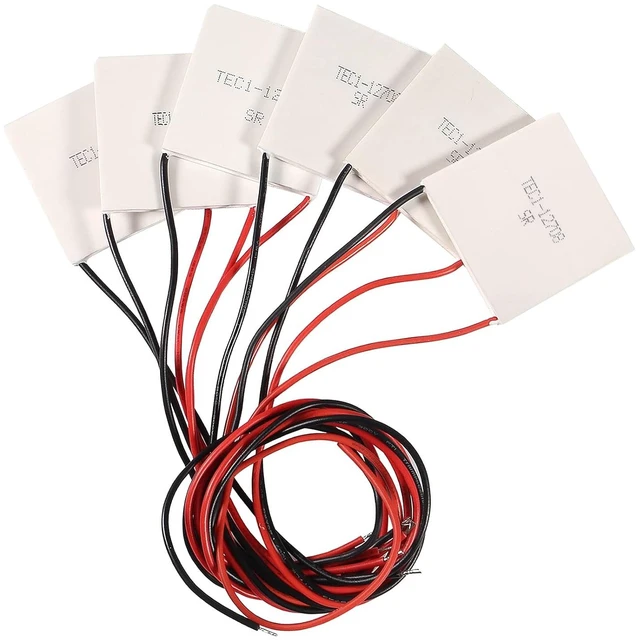 Main image of 6PCS TEC1-12708 TEC Thermoelectric Heatsink Cooler Cooling Peltier Plate Module 40x40mm