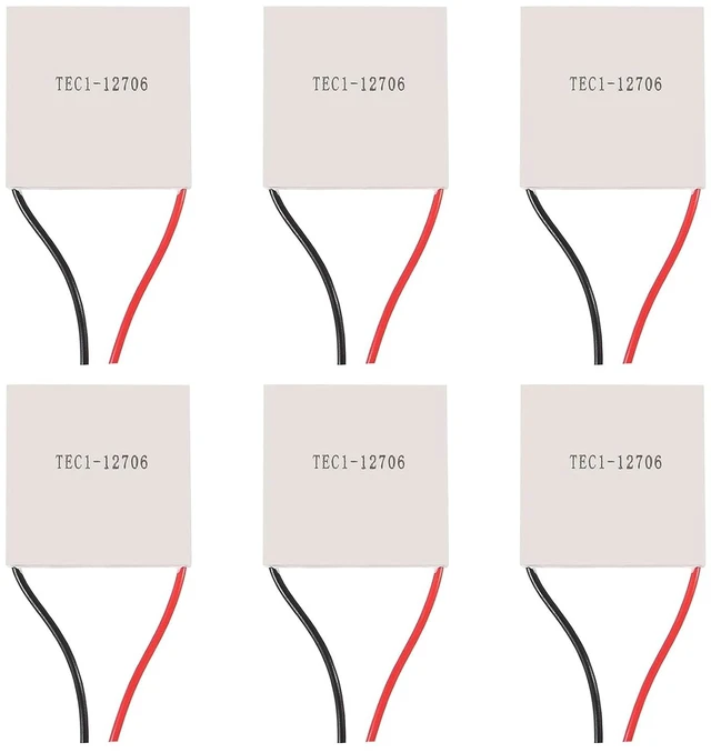 Main image of 6PCS TEC1-12706 Semiconductor Refrigeration Tablets TEC1-12706 12V 6A Heatsink Thermoelectric Cooler Cooling Peltier Plate Module 40x40MM