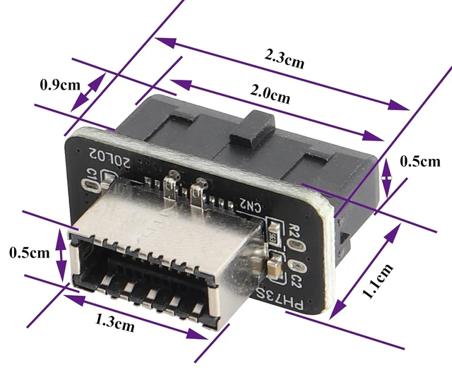 Alt view image 2 of 7 - 1Pack USB 3.0 19 Pin Header to USB 3.1 Type-E 20 Pin Header Front Panel Adapter USB 3.0 19 Pin Female to 20 pin Type E 3.1 Female Front Panel Header Connector for Computer Motherboard (19Pin)
