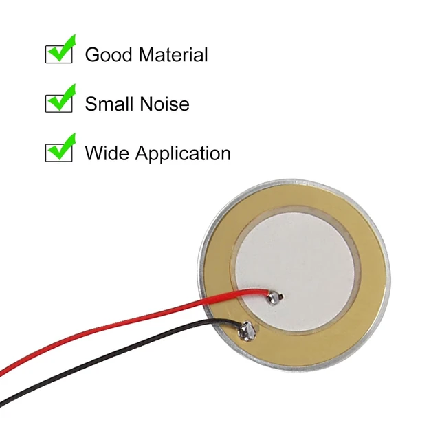 Alt view image 4 of 6 - 20 Piezo Disc, 27mm Piezo Discs Transducer with 3.94inch Leads, Acoustic Contact Microphone Piezo Pickup, Piezo Elements for Drum Triggers Microphone Trigger Element CBG Guitar