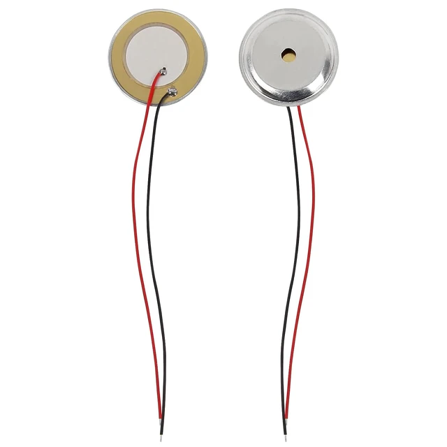 Alt view image 2 of 6 - 20 Piezo Disc, 27mm Piezo Discs Transducer with 3.94inch Leads, Acoustic Contact Microphone Piezo Pickup, Piezo Elements for Drum Triggers Microphone Trigger Element CBG Guitar