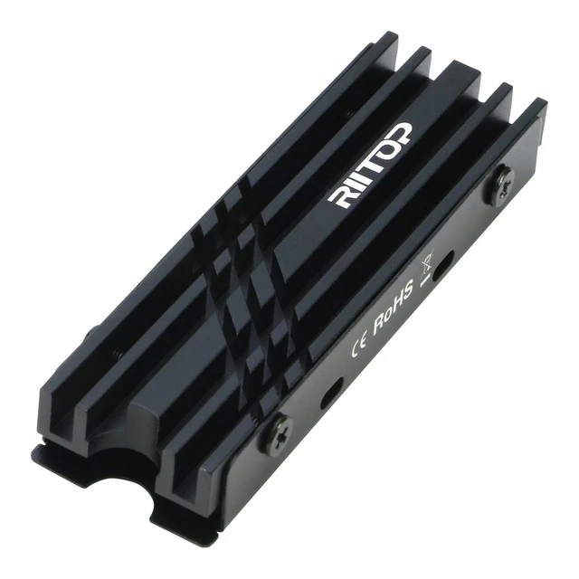 Alt view image 6 of 7 - Quad NVMe PCIe Adapter with Fan + M.2 SSD Heatsink for 2280 NVMe SSD