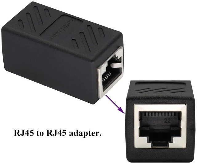 Alt view image 3 of 7 - RJ45 Cat6 Adapter Ethernet Cable Extender Cat6 Female to Female Inline Network Cable Coupler Cat6 Cat5 Cat5e Ethernet Coupler Adapter (Black-10Pack)