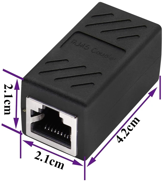 Alt view image 2 of 7 - RJ45 Cat6 Adapter Ethernet Cable Extender Cat6 Female to Female Inline Network Cable Coupler Cat6 Cat5 Cat5e Ethernet Coupler Adapter (Black-10Pack)