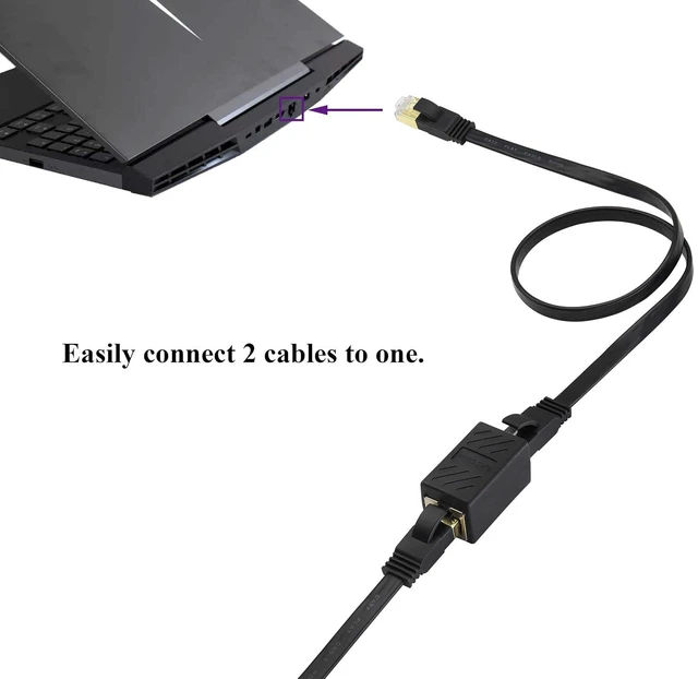 Alt view image 5 of 7 - RJ45 Cat6 Adapter Ethernet Cable Extender Cat6 Female to Female Inline Network Cable Coupler Cat6 Cat5 Cat5e Ethernet Coupler Adapter (Black-10Pack)