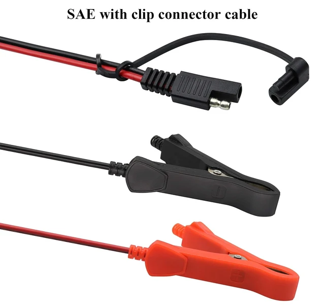 Alt view image 4 of 7 - SAE Extension Cable 16 AWG Wire Harness SAE to Battery Alligator Crocodile Clip12V DC Extension Cord with Switch Quick Connect/Disconnect Snap Action Cable(2.4m/7.8ft-Fuseless Box)