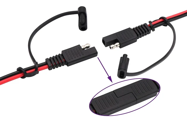 Alt view image 6 of 7 - SAE Extension Cable 16 AWG Wire Harness SAE to Battery Alligator Crocodile Clip12V DC Extension Cord with Switch Quick Connect/Disconnect Snap Action Cable(2.4m/7.8ft-Fuseless Box)
