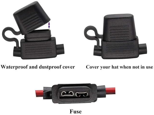 Alt view image 5 of 7 - Crocodile Clip Cable 16 AWG Wire Harness SAE to Battery Alligator Crocodile Clip12V DC Extension Cord with Switch and Fuse Box Quick Connect/Disconnect Snap Action Cable(2.4m/7.8ft -Fuse Box)