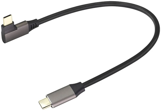 Main image of 90 Degree USB 3.1 Type c to Type C Cable 60W&3A Right & Left Angled 3.1 USB Type C Male Extension Cable Supports Charging,Data,Audio,Video Cable for Laptop&Tablet&Mobile Phone.(0.3M/1Ft)