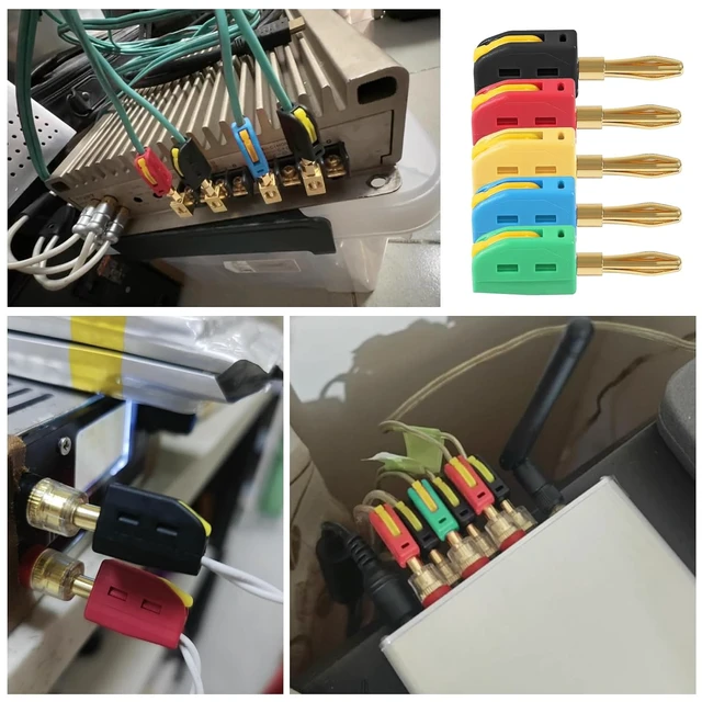 Alt view image 6 of 7 - 20PCS 4mm Banana Plug High Current Quick Connect 32A Gold-Plated Banana Connector for Speaker Wire, Wall Plate, Home Theater, Audio/Video Receiver and Sound Systems(20PCS 5color)