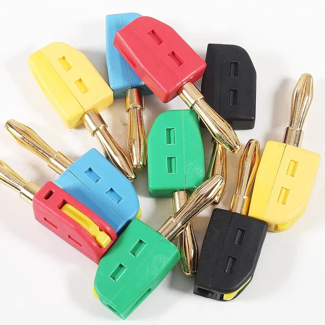 Alt view image 7 of 7 - 20PCS 4mm Banana Plug High Current Quick Connect 32A Gold-Plated Banana Connector for Speaker Wire, Wall Plate, Home Theater, Audio/Video Receiver and Sound Systems(20PCS 5color)