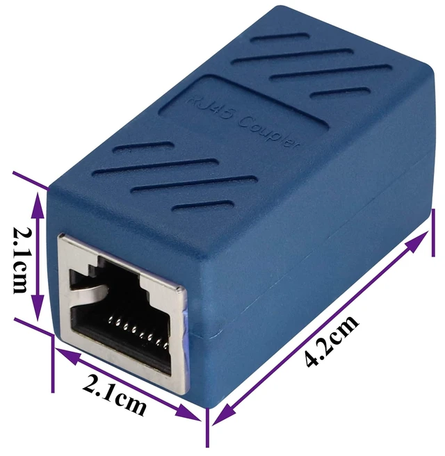 Alt view image 2 of 7 - RJ45 Network Cable Coupler RJ45 Adapter Female to Female Ethernet Cable LAN Connector for Cat6 Cat5e in Line Ethernet Coupler Male Cable(Blue-5 Pack)