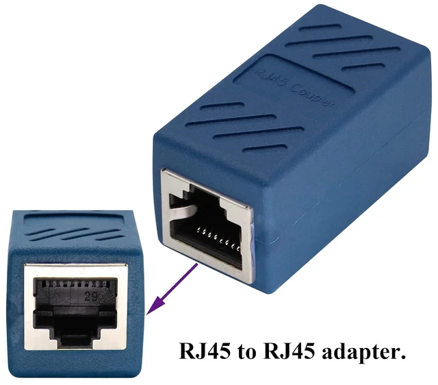 Alt view image 3 of 7 - RJ45 Network Cable Coupler RJ45 Adapter Female to Female Ethernet Cable LAN Connector for Cat6 Cat5e in Line Ethernet Coupler Male Cable(Blue-5 Pack)