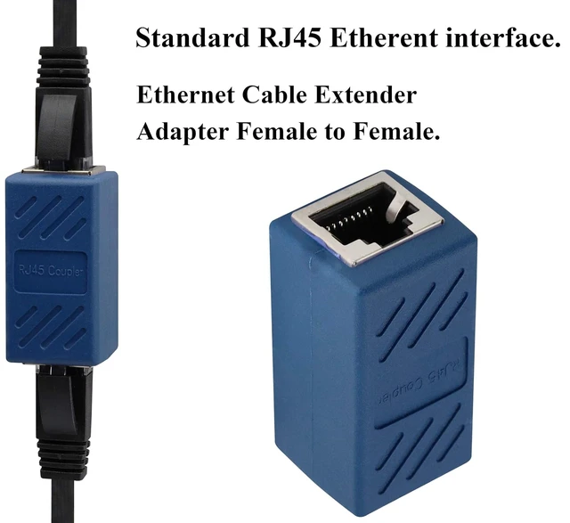 Network Rj45 Conector RJ45 Coupler, in Line Network RJ45 Female to Female Ethernet Extension ...