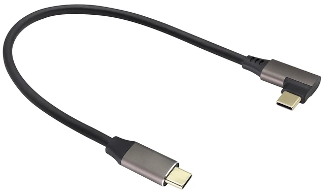 Alt view image 3 of 7 - 90 Degree USB 3.1 Type c to Type C Connector Cable 60W&3A Right Angled 3.1 USB Type C Male Extension Cable Supports Charging,Data,Audio,Video Cable for Laptop&Tablet&Mobile Phone.(0.3M/2Pack)