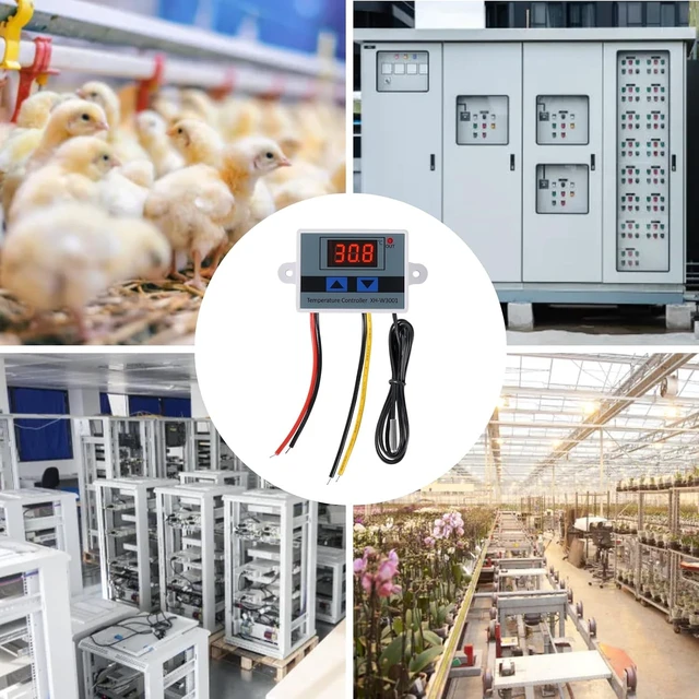 Alt view image 4 of 5 - 2PCS XH-W3001 Digital LED Temperature Controller Module Digital Thermostat Switch with Waterproof Probe Programmable Heating Cooling Electronic Thermostat Range from -50 to 110 (12V 10A 120W)